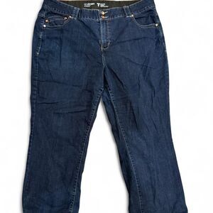 Lane Bryant Women's Blue Straight Leg Stretchy Waist Denim Jeans